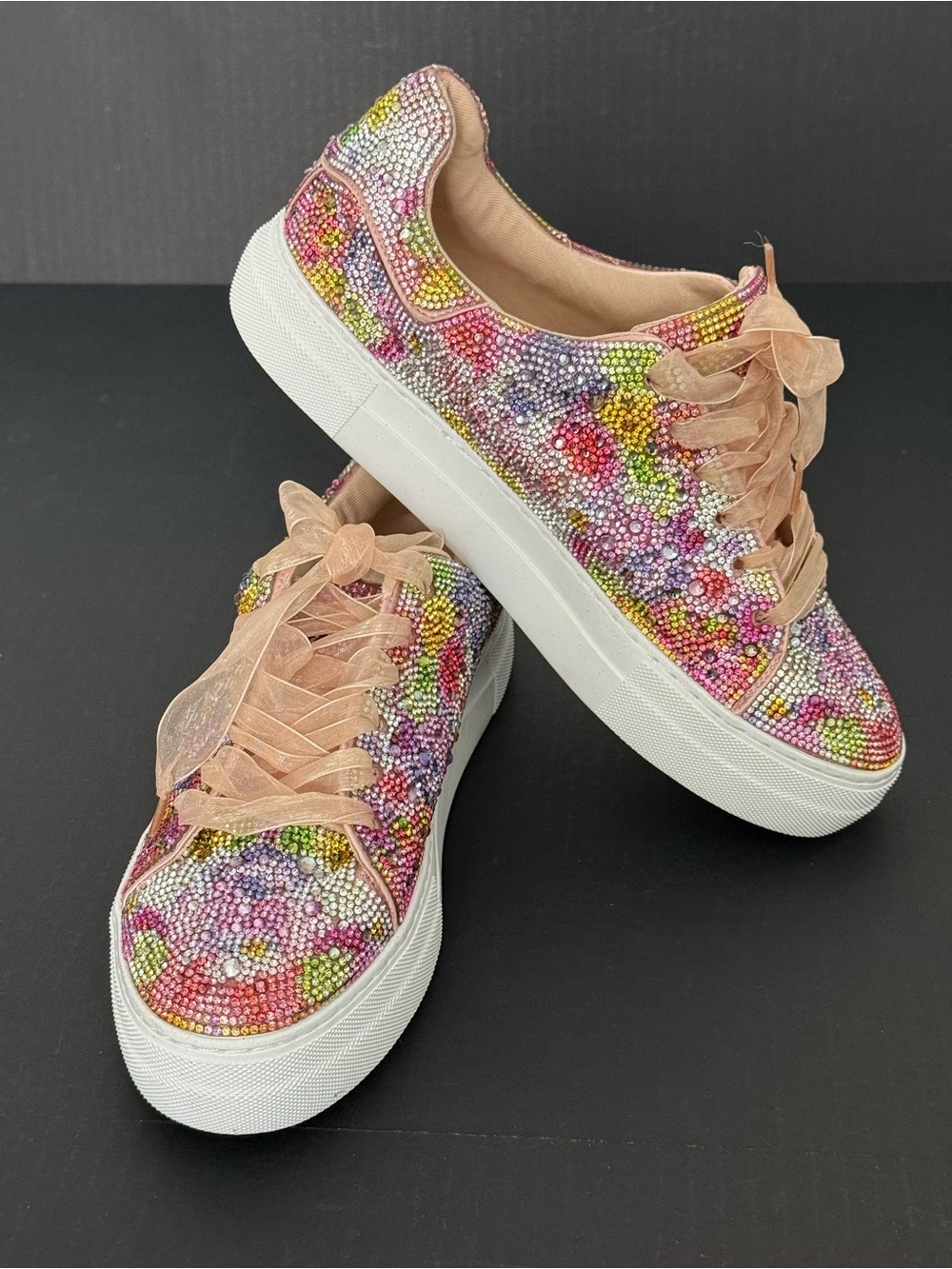 Betsy Johnson Rhinestone Multi-Color Sneakers Size 9.5 - Picture 13 of 13